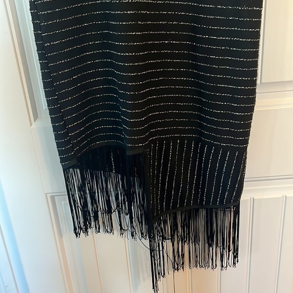 ZARA TRAFALUC Size Medium Fringe Hem Midi Dress - Picture 4 of 7